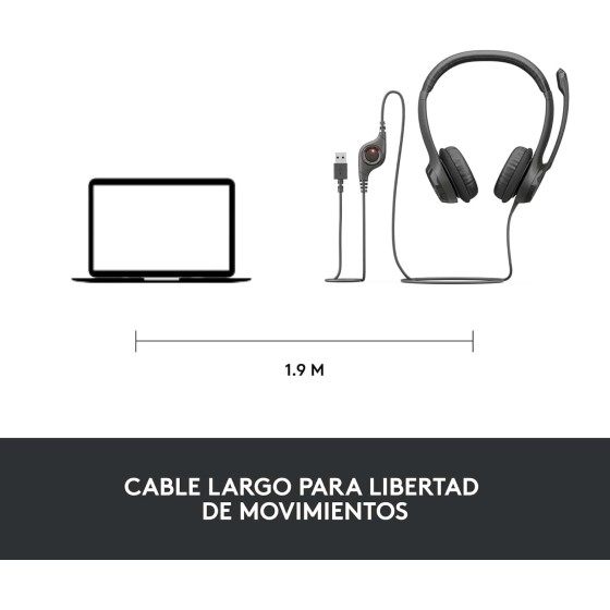 Auriculares Logitech H390 con Micrófono USB – Negros