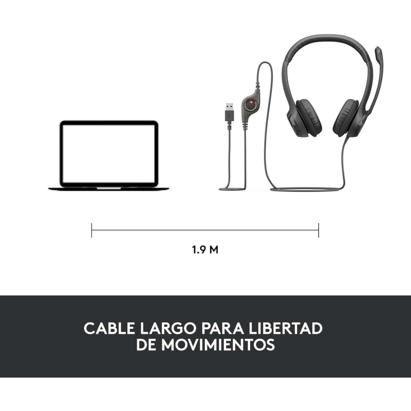 Auriculares Logitech H390 con Micrófono USB – Negros