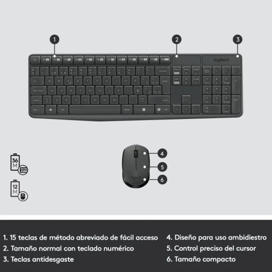 Teclado y Ratón Inalámbricos Logitech MK235 – Simplicidad y Durabilidad