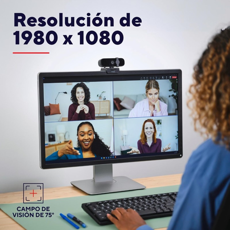 Webcam Trust Tanor Full HD 1080p con Enfoque Automático