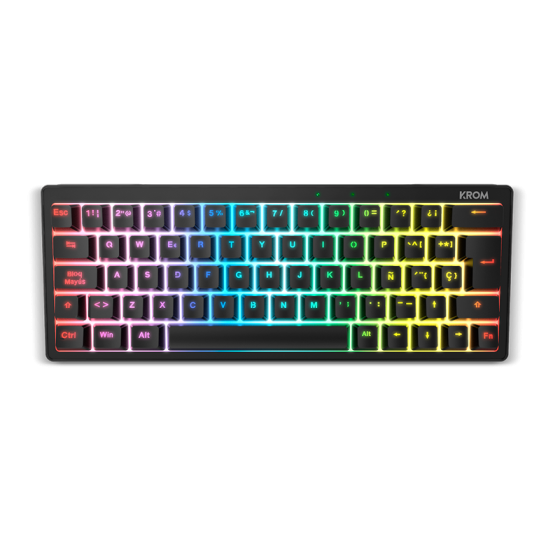 Teclado mecánico 60% Krom Kreator RGB switches Red