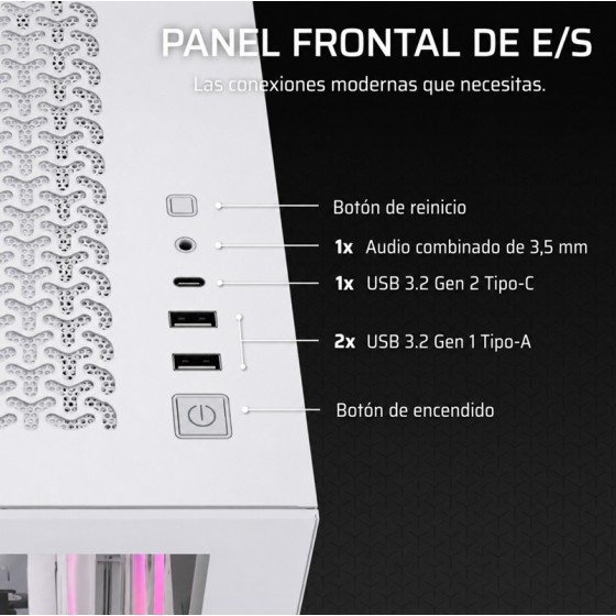 PC Gaming AMD Ryzen 5 9600X / RX 9060 XT / 32GB RAM / 1TB SSD / Blanco